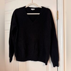 Fewa Pashmina Cashmere V-Neck Sweater, Black, Large